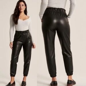 Abercrombie & Fitch Vegan Leather Black Jogger size Small